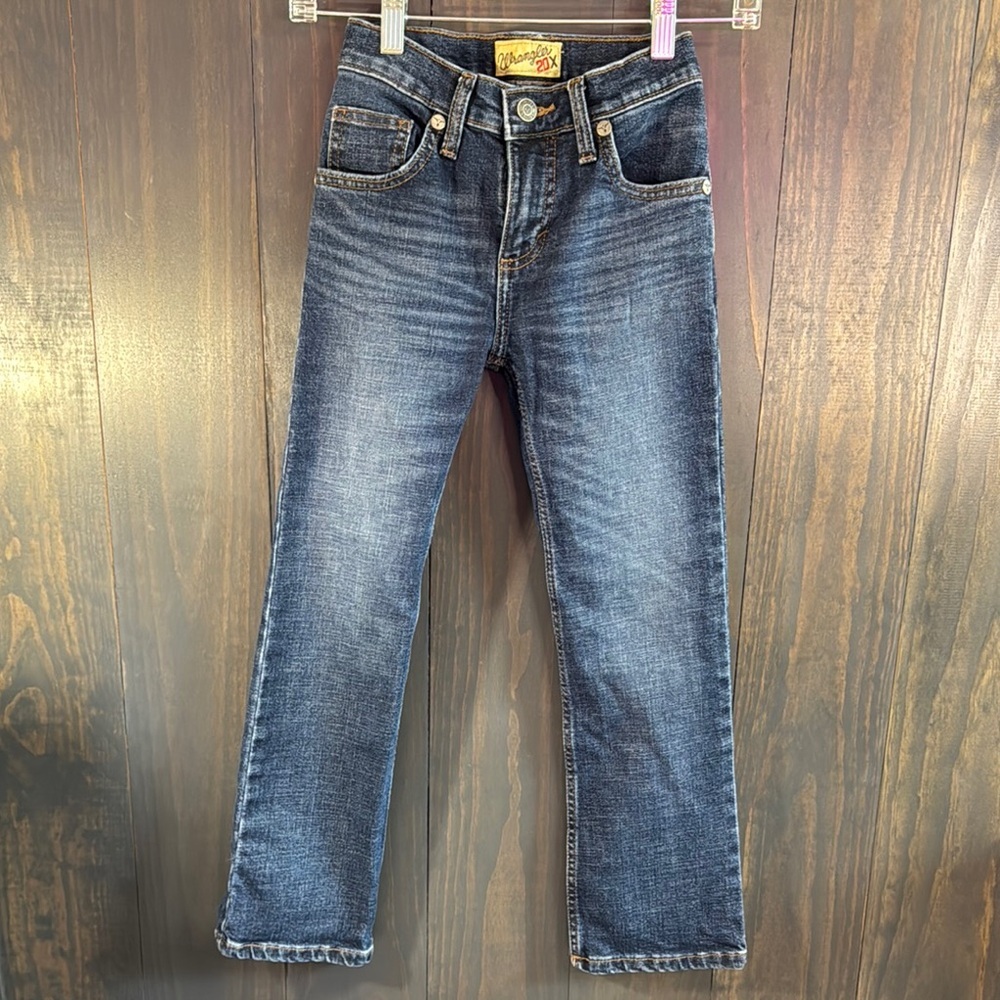 Wrangler 20x Blue Straight-Leg Jeans with Classic Fit Boys 8 Slim